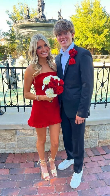 Simple A Line Strapless Red Satin Short Homecoming Dress HZ1023